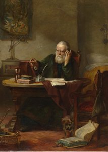 Detalhe de: John Milton visitando Galileu Galileu quando um prisioneiro da Inquisição par Hart, Solomon Alexander (1806-1881)