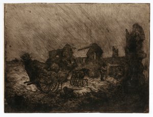 Carroça e ruínas de Solon H. Borglum