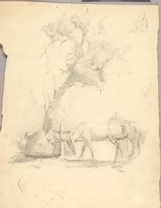 Cavalos e árvores de Solon H. Borglum