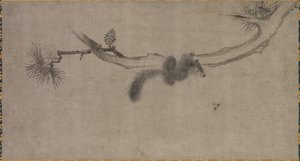 Esquilo em um galho de pinheiro, 1500. de Song Tian