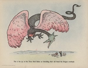 Ilustração para "Further Doings of the Three Bold Babes" (litografia a cores) de Sophia Rosamond Praeger