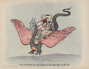 Ilustração para "Further Doings of the Three Bold Babes" (litografia a cores)