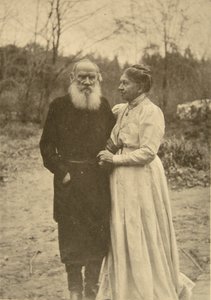 Autor russo Leo Tolstoy e sua esposa, Sophia, Rússia, 23 de setembro de 1910.