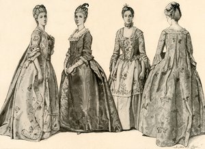 Roupa durante o reinado de George II 1735-1760, 1903, 1937.