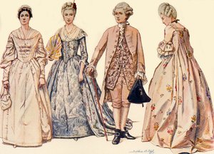 Roupa durante o reinado de George II 1750-1760, 1903, 1937.