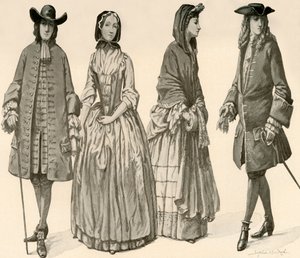 Roupa durante os Reinos de Carlos II, Tiago II, Guilherme e Maria 1682-1700, 1903, 1937.