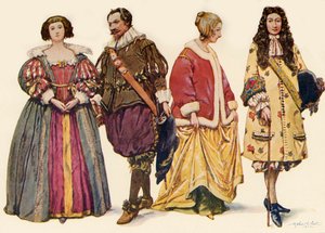 Vestuário durante os reinados de Carlos I e II, e James II, 1640-1686, 1903, 1937.