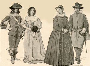 Roupa durante os reinados de James I-Charles I 1607-1640, 1903, 1937.