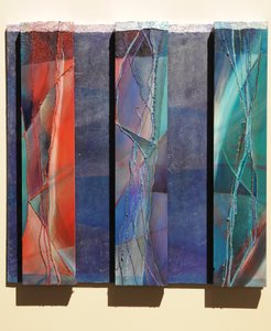 Os Reis Magos, 2007 (painel, pigmento, prata dourada, têxtil, pó de mármore, textura, resina)