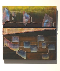 A Palavra, 2007 (painel, cobre, fio de ouro, chumbo, ardósia, lixa, pigmento)