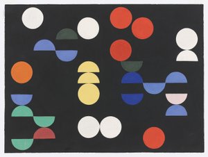 Composição com círculos e semicírculos de Sophie Taeuber-Arp