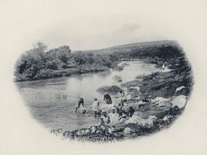 Como as roupas são lavadas no Transvaal (foto a p/b) de South African Photographer