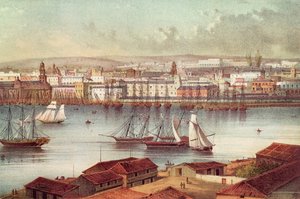Vista, de, havana, cuba, mid-19th, século de American School