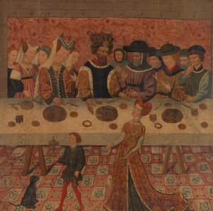 Salomé dançando diante de Herodes.