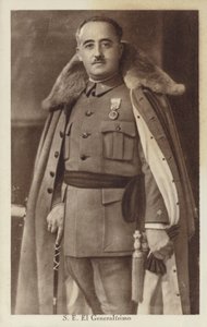 Francisco Franco, general e ditador espanhol (fotografia a preto e branco) de Spanish Photographer