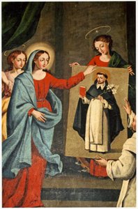 Um santo que apresenta um retrato de São Domingos à Virgem Maria (ver também 308139)