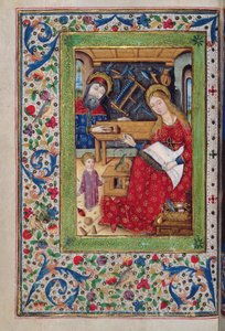 Acrescentar 18193 f.48v A Sagrada Família na carpintaria de José, em latim com rubricas espanholas, de um 