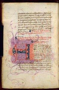Burney 252, f. 4v, inicial de quebra-cabeça 
