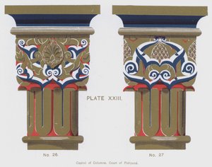 Capital de Colunas, Court of Fishpond (cor litho) de Spanish School
