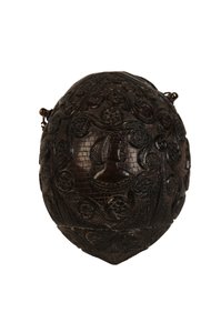 Balão de coco esculpido em pó, Spanish Colonial, c.1800 (coconut) de Spanish School