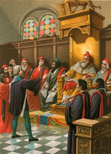 Columbus antes do Senado em Veneza de Spanish School