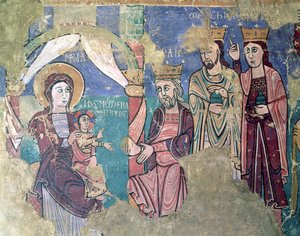 Epifania Mural da Igreja em Navasa, Huesca de Spanish School