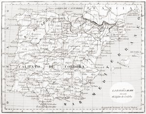 Mapa de Espanha mostrando o Califado de Córdoba de Spanish School