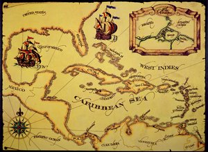 Mapa do Principal Espanhol (cor litho) de Spanish School