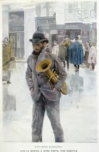 Música nas ruas: músico - mendigo em Madrid de Spanish School