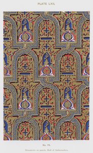 Ornamentos nos painéis, Salão dos Embaixadores (cor litho) de Spanish School
