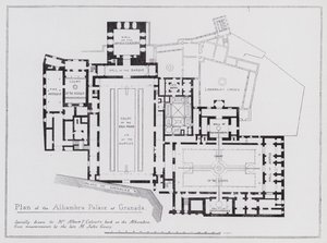 Planta do Palácio Alhambra em Granada (litho) de Spanish School