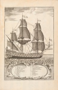 Placa 3 da Naval Armada por Paul Hoste, Leon, 1727 de Spanish School