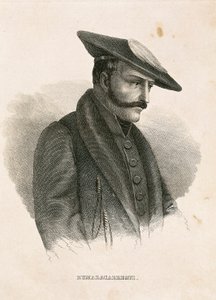 Retrato de Tomas ZUMALACARREGUI (1788-1835), personagem da Campanha Espanhola ou Guerra da Independência e Primeira Guerra de Carlist (gravura) de Spanish School