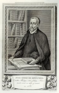 Retrato do humanista e religioso espanhol Juan Gines de Sepulveda (1490-1573) de Spanish School