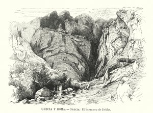 Ravina de Delfos, Grécia (litho) de Spanish School
