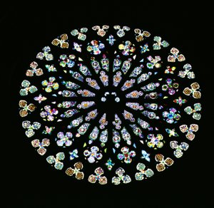 Janela rosa radiante, c.1380 de Spanish School