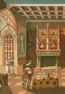 Salão de um castelo feudal de Spanish School