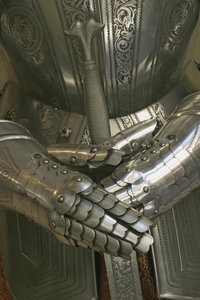 Traje espanhol de armadura e espada (aço) de Spanish School