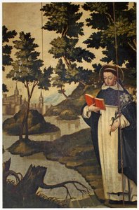São Domingos segurando o lírio, do século 17 de Spanish School