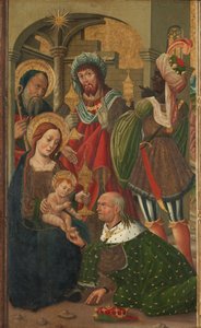 The Adoration of the Kings, c.1490 (tempera no painel) de Spanish School