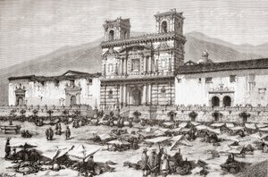 A, catedral, de, plaza independência, aka, la, praça, grande, quito, equador de Spanish School