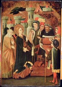 A Santificação de uma Mulher (tempera no painel) de Spanish School