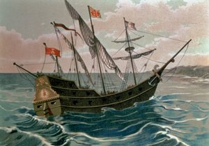 O Santa Maria Aproximando-se da Costa do Novo Mundo em 1492, de 