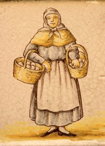 Telha representando uma camponesa (cerâmica) de Spanish School