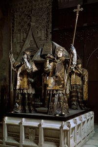 Túmulo do navegador Cristóvão Colombo (Cristoforo Colombo, Cristobal Colon) (1451-1506). Catedral de Sevilha (Catedral de Santa Maria de la Sedea) Espanha
