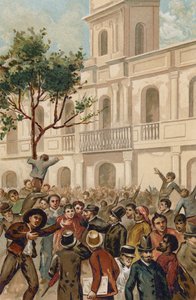 Levante contra o presidente Juarez Celman da Argentina, Buenos Aires, 1890 de Spanish School