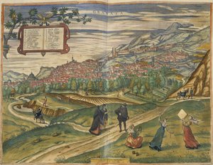 Vista, de, granada, (hand, colorido, engraving) de Spanish School