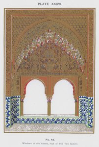 Janelas no Alcove, Salão das Duas Irmãs (cor litho) de Spanish School