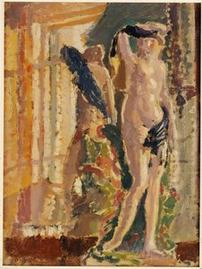 Uma estatueta de porcelana por um espelho, 1910