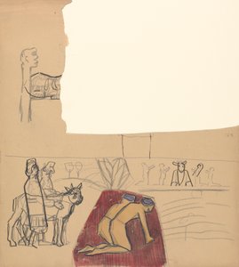Caverna do Bezerro de Ouro: Design para um Painel Decorativo, Adoradores e Bezerro de Spencer Frederick Gore